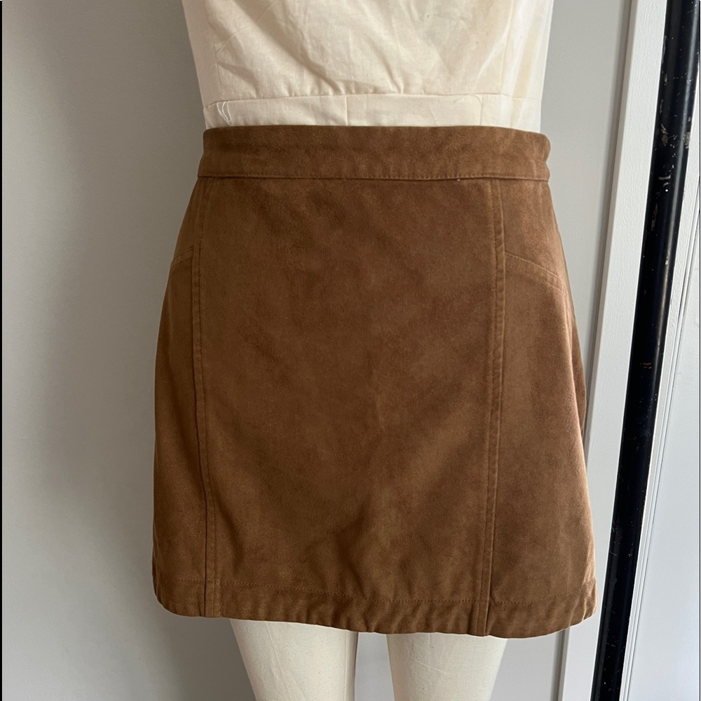 Vegan Suede Mini Skirt